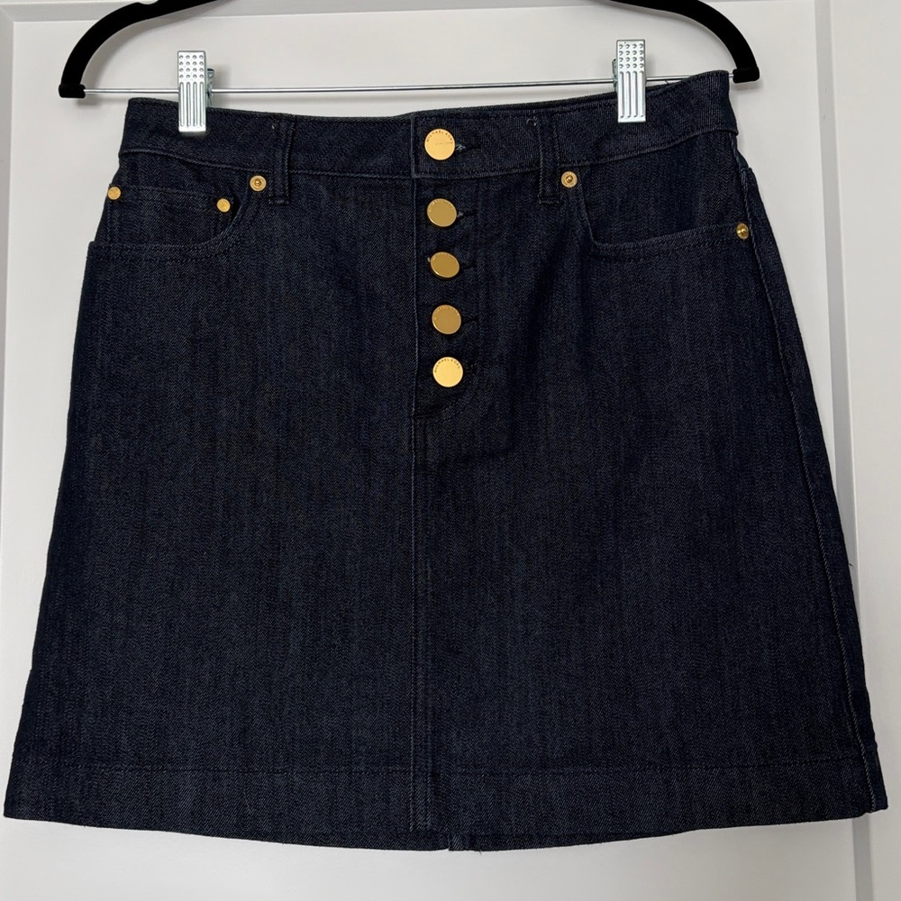 Michael Kors Izzy Skinny Dark Denim Skirt